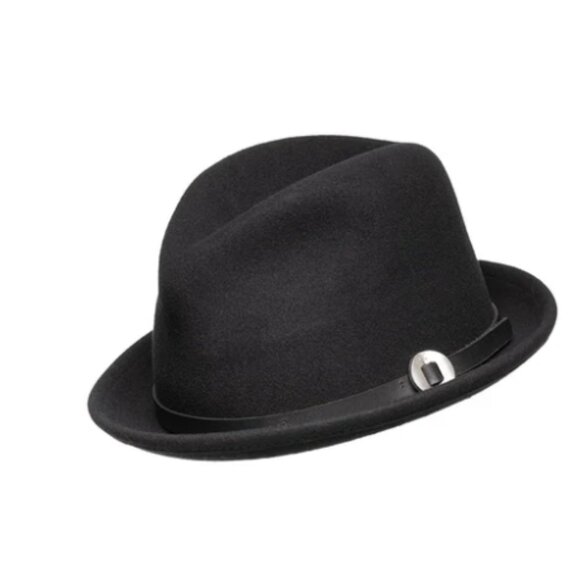 NEW Jamie Slye Wool Fedora Hat - The Viv in Black Size: Medium - Picture 10 of 12
